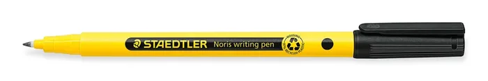 Staedtler 307 Noris Writing Pen Rotulador de Punta Fina – Trazo 0.6mm Aprox – Tinta Base de Agua – Cuerpo Fabricado en un 97% de Plastico Reciclado – Color Negro (10 uds)