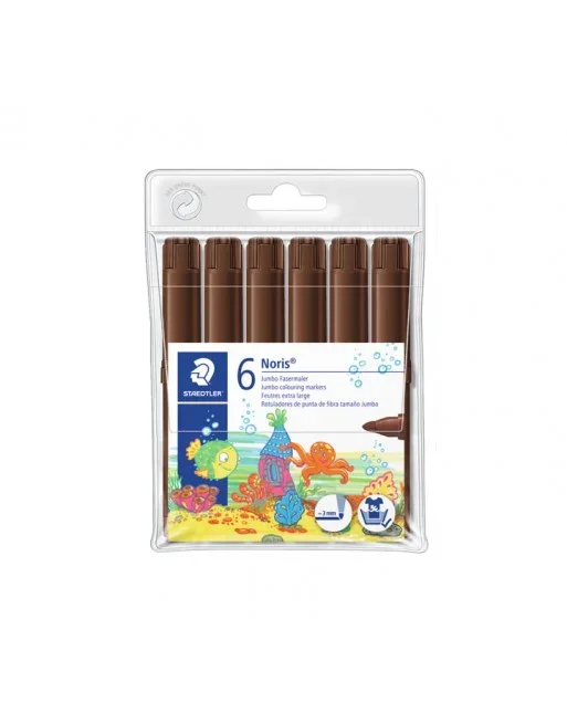 STAEDTLER BLISTER 6 ROTULADORES NORIS JUMBO MARRON – 340 WP6-76