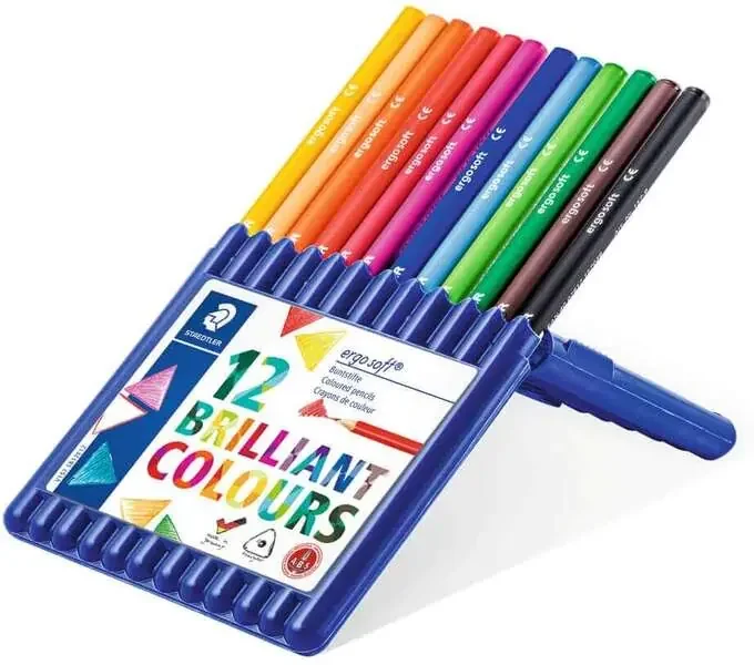Staedtler Ergosoft 157 Pack de 12 Lapices de Colores – Diseño Ergonomico – Colores Surtidos