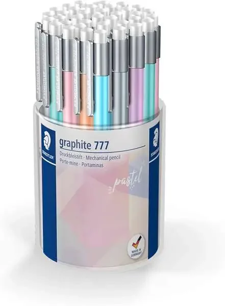 Staedtler Graphite 777 Pack de 36 Portaminas – Trazo 0.5mm – Cuerpo Engomado – Colores Surtidos