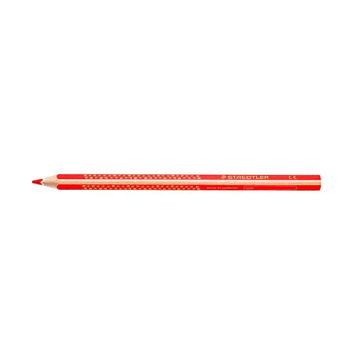 Staedtler Jumbo Noris 128 Lapiz Triangular de Color – Mina de 4mm – Resistencia a la Rotura – Diseño Ergonomico – Color Rojo (12 uds)