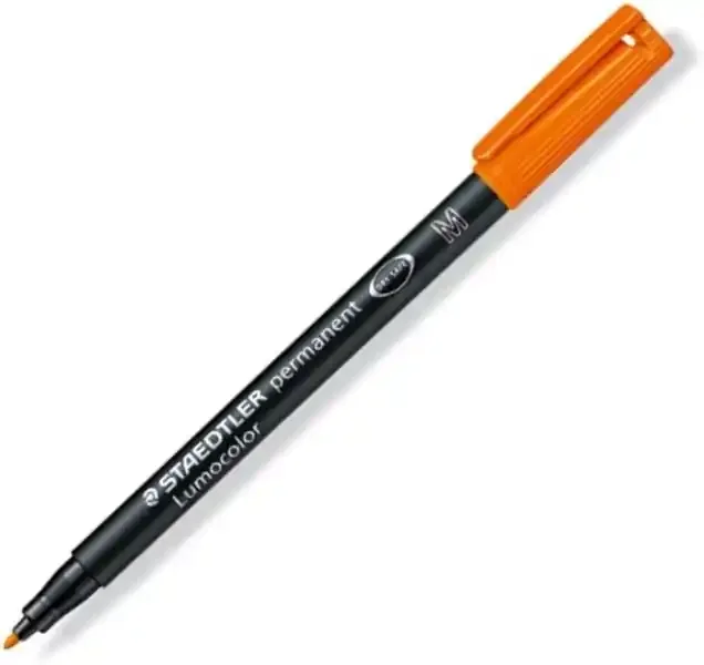 Staedtler Lumocolor 317 Rotulador Permanente – Punta Media Redonda – Trazo 1mm Aprox – Capuchon con Clip – Secado Rapido – Color Naranja (10 uds)