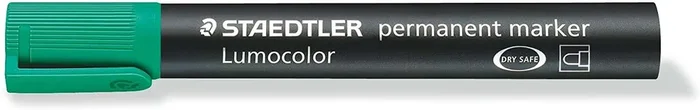 Staedtler Lumocolor 352 Rotulador Permanente – Punta Redonda – Trazo 2mm Aprox – Capuchon con Clip – Secado Rapido – Color Verde (10 uds)