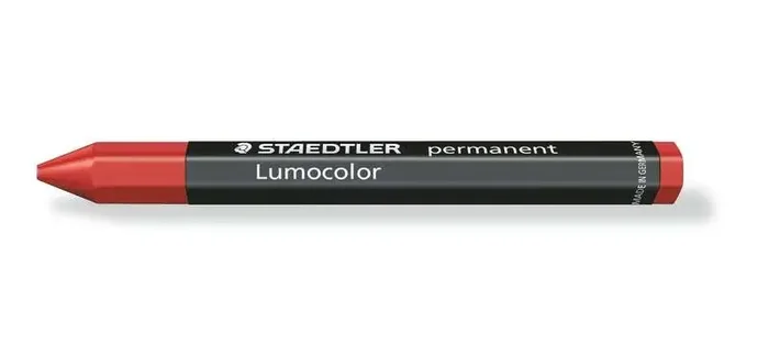 Staedtler Lumocolor Permanent Omnigraph 236 Cera Permanente Hexagonal – Resistente al Agua – Diametro 12mm Aprox – Color Rojo (12 uds)
