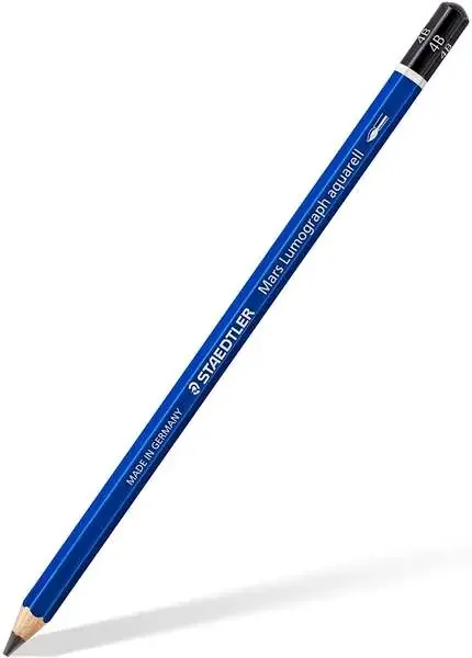 Staedtler Mars Lumograph Aquarell 100A Lapiz de Grafito – Mina 4B – Resistencia a la Rotura – Madera de Bosques Sostenibles (12 uds)