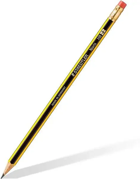 Staedtler Noris 122 Lapiz de Grafito Hexagonal con Goma – Mina HB – Resistencia a la Rotura – Sin PVC ni Latex (12 uds)