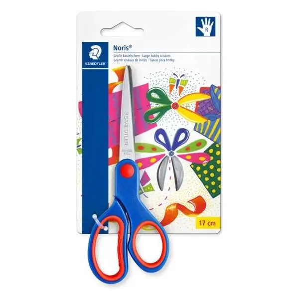 Staedtler Noris 965 Tijera Escolar – Acero Inoxidable – Agarre Ergonomico – Color Azul