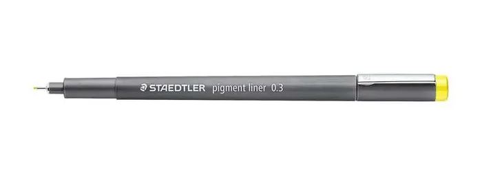Staedtler Pigment Liner 308 Rotulador Calibrado – Trazo 0.3mm – Secado Rapido – Color Amarillo (10 uds)
