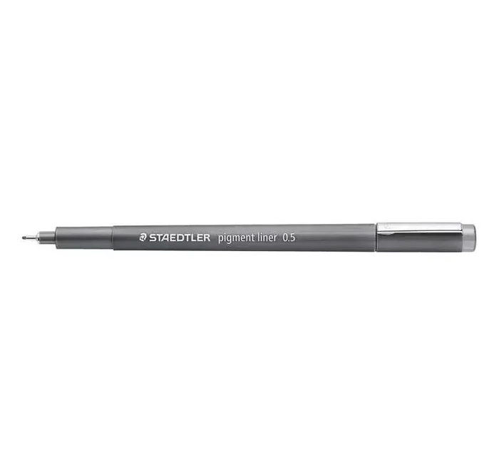 Staedtler Pigment Liner 308 Rotulador Calibrado – Trazo 0.5mm – Secado Rapido – Color Gris (10 uds)