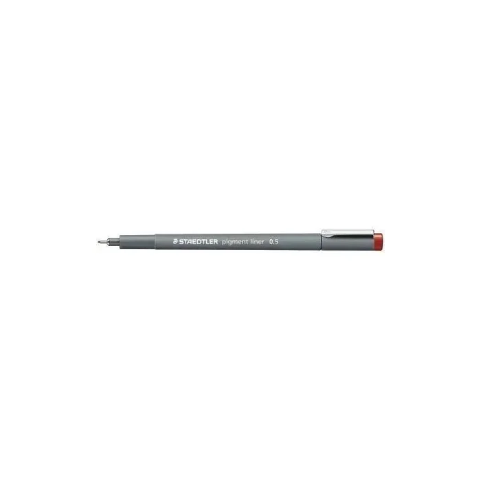 Staedtler Pigment Liner 308 Rotulador Calibrado – Trazo 0.5mm – Secado Rapido – Color Rojo (10 uds)