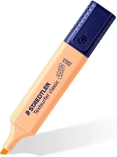 Staedtler Textsurfer Classic 364 Pastel Rotulador Marcador Fluorescente – Punta Biselada – Trazo entre 1mm-5mm – Tinta con Base de Agua – Color Melocoton (10 uds)