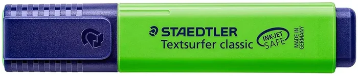 Staedtler Textsurfer Classic 364 Rotulador Marcador Fluorescente – Punta Biselada – Trazo entre 1mm-5mm – Tinta con Base de Agua – Color Verde (10 uds)