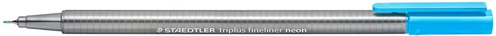Staedtler Triplus Fineliner 334 Rotulador de Punta Fina – Trazo de 0.3mm – Tinta Base de Agua – Color Azul Neon (10 uds)