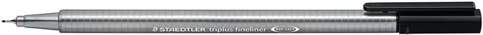 Staedtler Triplus Fineliner 334 Rotulador de Punta Fina – Trazo de 0.3mm – Tinta Base de Agua – Color Negro (10 uds)