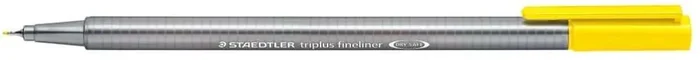 Staedtler Triplus Fineliner 334 Rotulador de Punta Fina – Trazo de 0.3mm – Tinta Base de Agua – Color Amarillo (10 uds)