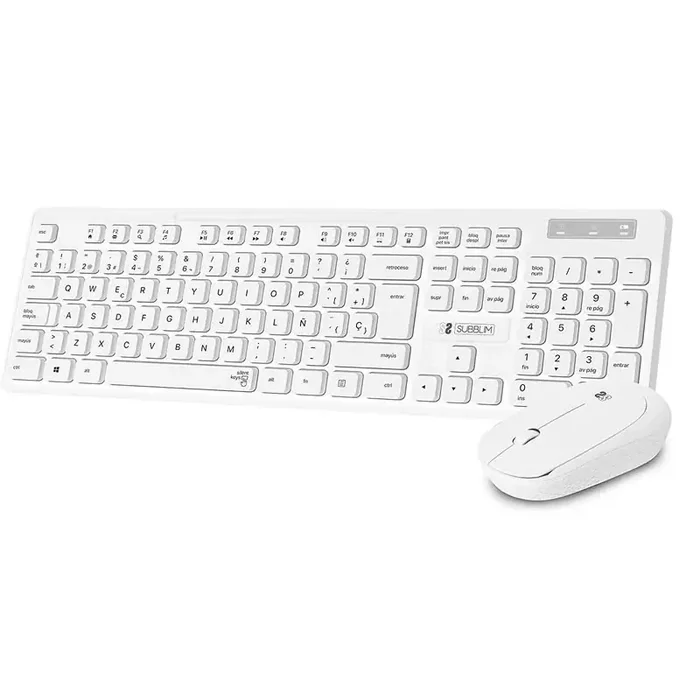 Subblim Combo Business Slim – Teclado y ratón inalámbricos – Ergonomía y silencio – 2.4G – Color Blanco