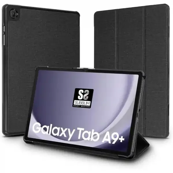 Subblim Shock Case Funda Exclusiva para Samsung Galaxy Tab A9+ – Cierre Magnetico – Bordes Reforzados – 3 Modos de Soporte – Color Negro