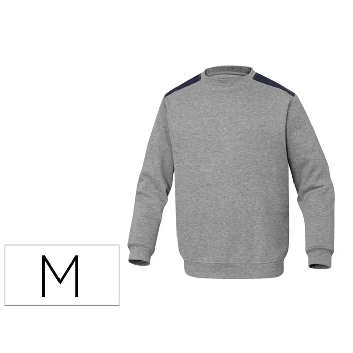Sudadera deltaplus sweat olino con refuerzo en espalda y codos gris talla m