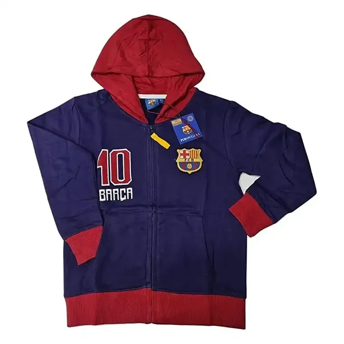 Sudadera niño Fútbol Club Barcelona con gorro número 10 de Messi