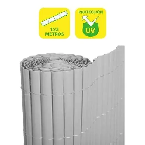 SunGarden Cañizo Plastico Doble Cara 1x3m – Color Gris Claro