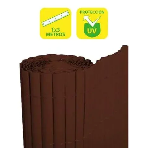 SunGarden Cañizo Plastico Doble Cara 1x3m – Color Marron Oscuro