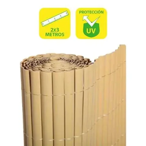 SunGarden Cañizo Plastico Doble Cara 2x3m – Color Marron Claro