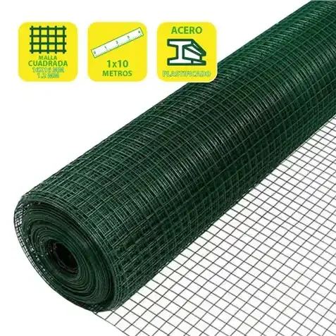 Sungarden Tela Metalica Plastificada 16x16x1.2mm 1x10m – Color Verde