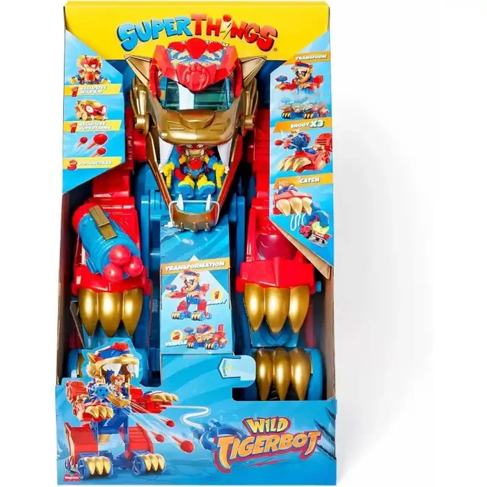 SUPERTHINGS Wild Tigerbot – Robot Tigre transformable. El Robot se transforma en un vehículo