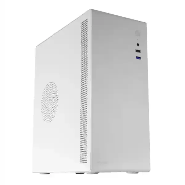 Tacens ORUMX Minitorre Slim Ultra Compacta – Estructura de Acero Resistente – Ventilador 80mm – Soporte MicroATX/Mini-ITX – 4 Bahias para Discos – Color Blanco