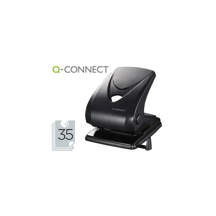 Taladrador q-connect kf01236 2 taladros color negro abertura 3,5 mm capacidad 40 hojas