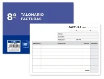Talonario Liderpapel Facturas 8º Original Y Copia T247 Apaisado Sin I. V. A 18459