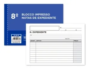 TALONARIO LIDERPAPEL NOTAS DE EXPEDIENTE OCTAVO DUPLO -TEXTO EN PORTUGUES