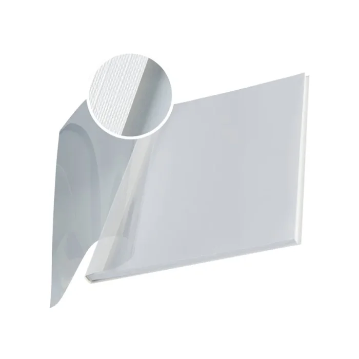 Tapa de encuadernacion leitz impressbind flexible din a4 lomo 7 mm blanco capacidad 70 hojas caja de 10 unidades