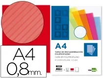 Tapa Encuadernacion Liderpapel Polipropileno Ondulado A4 0.8 Mm Rojo Paquete De 50 64095