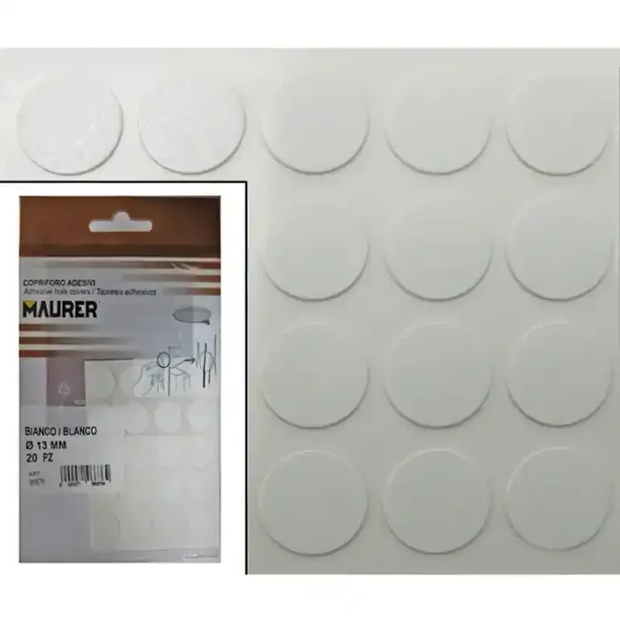 Tapa tornillos Adhesivos Blanco (Blíster 20 unidades)