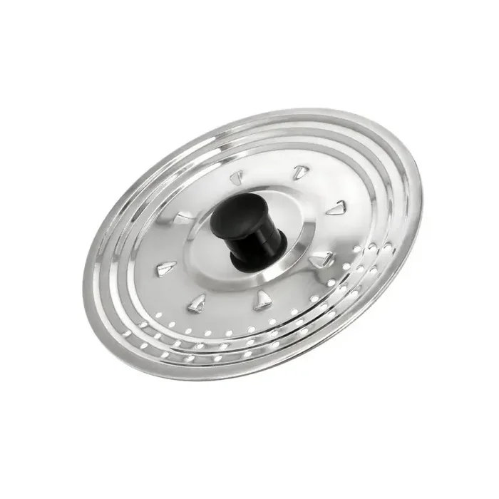 Tapadera Multiusos Acero Inoxidable Diámetro 21 cm. Uso Tapa Anti Salpicaduras y Escurridor.