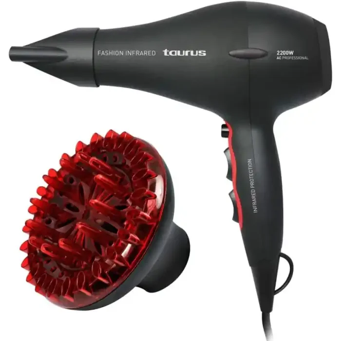 Taurus Fashion Infrared – Secador de pelo (2200 W, 2 velocidades, 3 temperaturas, revestimiento cerámico