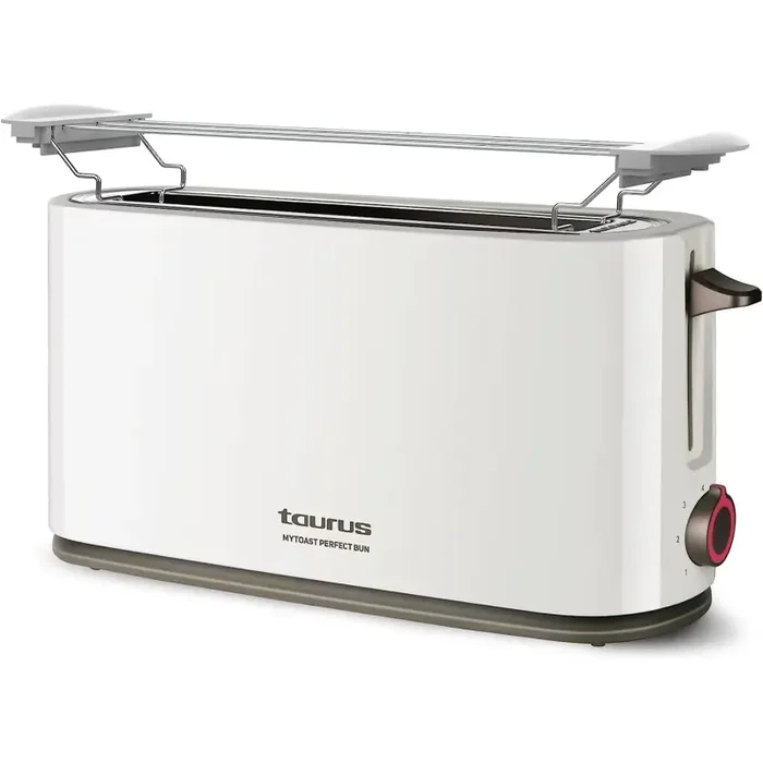Taurus MyToast Perfect Bun – Tostadora de pan de ranura larga y extra ancha, 1000W, 7 niveles tostado