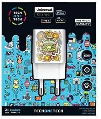 TechOneTech Green Champer Cargador Doble de Pared USB-A – Alto Rendimiento