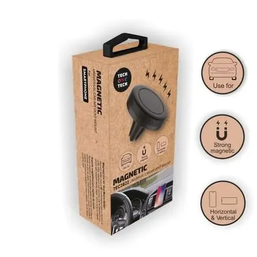TechOneTech Soporte de Coche Magnetico para Smartphones hasta 7.2″ – Posicion Horizontal y Vertical – Fijacion a Salida de Ventilacion