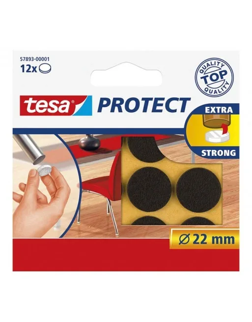 TESA FIELTRO CIRCULAR ANTI RASGUÑO 12UN. MARRON Ø22MM – 57893-00001-01