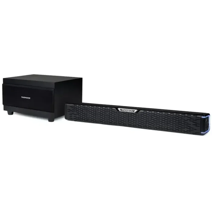 Thomson SB60BTS Barra de Sonido 60W con Subwoofer Bluetooth 5.0 – Mando a Distancia – Diseño Compacto – Color Negro