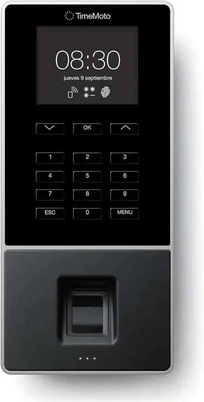 Timemoto TM-626 Terminal de Fichar – hasta 200 Empleados – Lector de Huella Dactilar y Tarjeta RFID – Gestion Completa de Horarios y Presencia – Almacena hasta 10.000 Registros