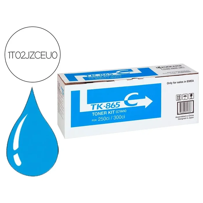 Toner kyocera -mita copiadora cian taskalfa 200ci / 300ci tk865c 12.000 paginas