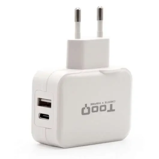 Tooq Cargador de Pared USB 2.0, USB-C – Color Blanco
