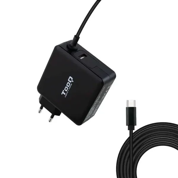 Tooq Cargador Universal para Portatil 65W USB-C – Compatible con PD – Cable de 1.80m