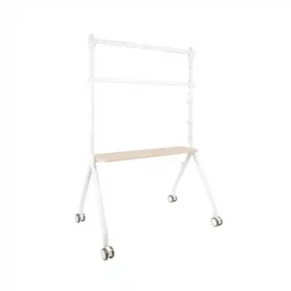 Tooq iLove Soporte de Suelo con Ruedas para Pantallas de 49-80″ – Bandeja Inferior Multiusos – Ruedas con Sistema de Bloqueo – Gestion de Cables – Peso Max 50kg – VESA Max 600×400 – Color Blanco