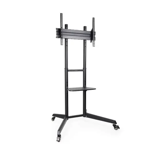 Tooq Ramses Soporte de Suelo con Ruedas para Pantallas 37″ a 70″ – Bloqueo de Ruedas – Estante – Gestion de Cables – Peso Max 50kg – VESA Max 600X400mm – Color Negro