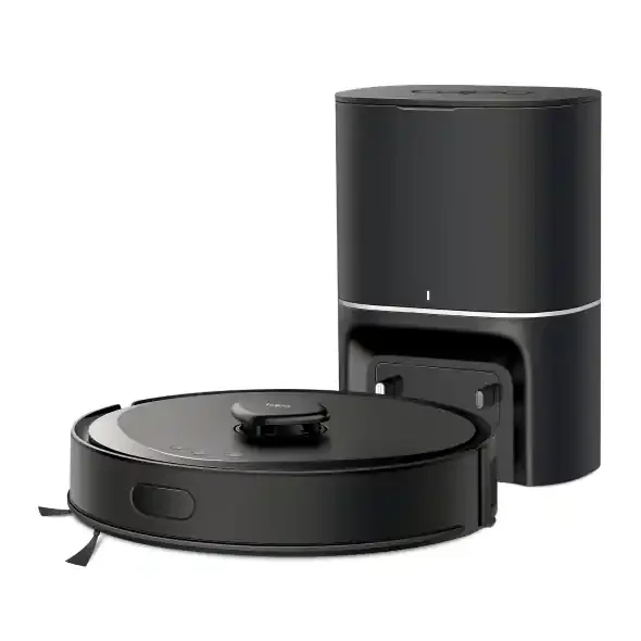TP-Link Tapo RV30 Max Plus Robot Aspirador Inteligente WiFi 5300 Pa + Estacion de Vaciado Automatico – Barrido y Fregado – Autonomia hasta 150min – 5 Niveles de Potencia – Color Negro