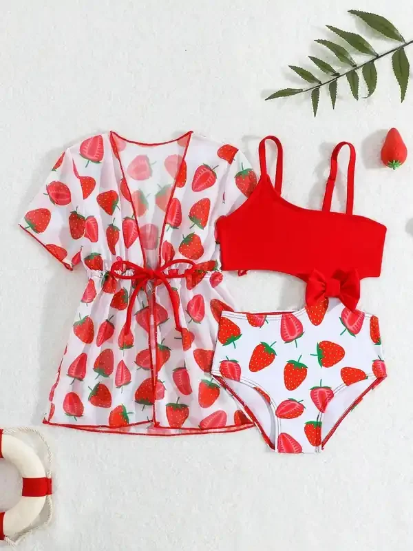 Traje de Baño Niña 2 Piezas Fresa Lindo